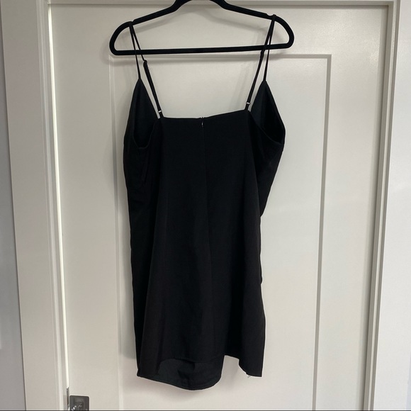 Missguided Black Strappy Wrap Shift Dress, Size 12 💎 - Picture 8 of 8